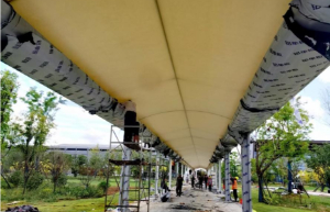 長(zhǎng)沙國(guó)際會(huì)展中心景觀(guān)長(zhǎng)廊膜結(jié)構(gòu)項(xiàng)目進(jìn)展